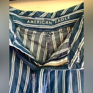 American Eagle Blue & White Striped Pants, Size 10 in great condition